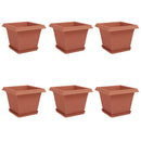 vidaXL Növénycserép 6 pcs Tégla Vörös 28,5 x 28,5 x 22 cm Műanyag