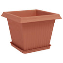 vidaXL Növénycserép 6 pcs Tégla Vörös 28,5 x 28,5 x 22 cm Műanyag