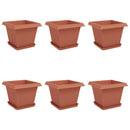 vidaXL Növénycserép 6 pcs Tégla Vörös 33 x 33 x 26 cm Műanyag