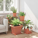 vidaXL Növénycserép 6 pcs Tégla Vörös 38 x 38 x 30 cm Műanyag