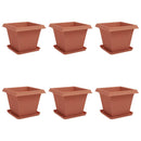 vidaXL Növénycserép 6 pcs Tégla Vörös 38 x 38 x 30 cm Műanyag