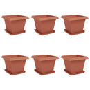 vidaXL Növénycserép 6 pcs Tégla Vörös 43 x 43 x 33,5 cm Műanyag