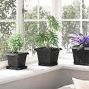 vidaXL Növénycserép 6 pcs Fekete 20 x 20 x 16 cm Műanyag
