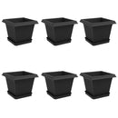 vidaXL Növénycserép 6 pcs Fekete 20 x 20 x 16 cm Műanyag