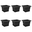vidaXL Növénycserép 6 pcs Fekete 23 x 23 x 17,5 cm Műanyag