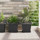 vidaXL Növénycserép 6 pcs Fekete 28,5 x 28,5 x 22 cm Műanyag