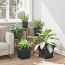 vidaXL Növénycserép 6 pcs Fekete 28,5 x 28,5 x 22 cm Műanyag