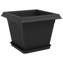vidaXL Növénycserép 6 pcs Fekete 28,5 x 28,5 x 22 cm Műanyag