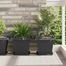 vidaXL Növénycserép 6 pcs Fekete 33 x 33 x 26 cm Műanyag