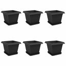 vidaXL Növénycserép 6 pcs Fekete 33 x 33 x 26 cm Műanyag