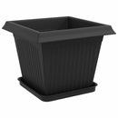 vidaXL Növénycserép 6 pcs Fekete 33 x 33 x 26 cm Műanyag