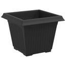 vidaXL Növénycserép 6 pcs Fekete 33 x 33 x 26 cm Műanyag