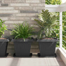 vidaXL Növénycserép 6 pcs Fekete 38 x 38 x 30 cm Műanyag