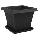 vidaXL Növénycserép 6 pcs Fekete 38 x 38 x 30 cm Műanyag