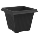 vidaXL Növénycserép 6 pcs Fekete 38 x 38 x 30 cm Műanyag