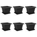 vidaXL Növénycserép 6 pcs Fekete 43 x 43 x 33,5 cm Műanyag