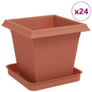 vidaXL Növénycserép 24 pcs Tégla Vörös 16 x 16 x 14 cm Műanyag