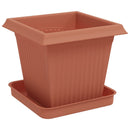 vidaXL Növénycserép 24 pcs Tégla Vörös 16 x 16 x 14 cm Műanyag