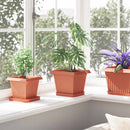 vidaXL Növénycserép 24 pcs Tégla Vörös 20 x 20 x 16 cm Műanyag