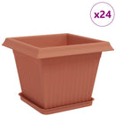 vidaXL Növénycserép 24 pcs Tégla Vörös 28,5 x 28,5 x 22 cm Műanyag