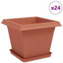 vidaXL Növénycserép 24 pcs Tégla Vörös 33 x 33 x 26 cm Műanyag