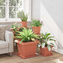 vidaXL Növénycserép 24 pcs Tégla Vörös 43 x 43 x 33,5 cm Műanyag