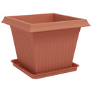 vidaXL Növénycserép 24 pcs Tégla Vörös 43 x 43 x 33,5 cm Műanyag