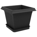 vidaXL Növénycserép 24 pcs Fekete 20 x 20 x 16 cm Műanyag
