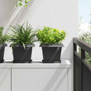vidaXL Növénycserép 24 pcs Fekete 23 x 23 x 17,5 cm Műanyag