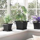 vidaXL Növénycserép 24 pcs Fekete 23 x 23 x 17,5 cm Műanyag