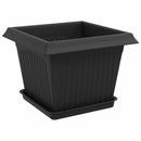vidaXL Növénycserép 24 pcs Fekete 23 x 23 x 17,5 cm Műanyag