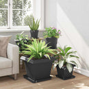 vidaXL Növénycserép 24 pcs Fekete 43 x 43 x 33,5 cm Műanyag