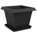 vidaXL Növénycserép 24 pcs Fekete 43 x 43 x 33,5 cm Műanyag