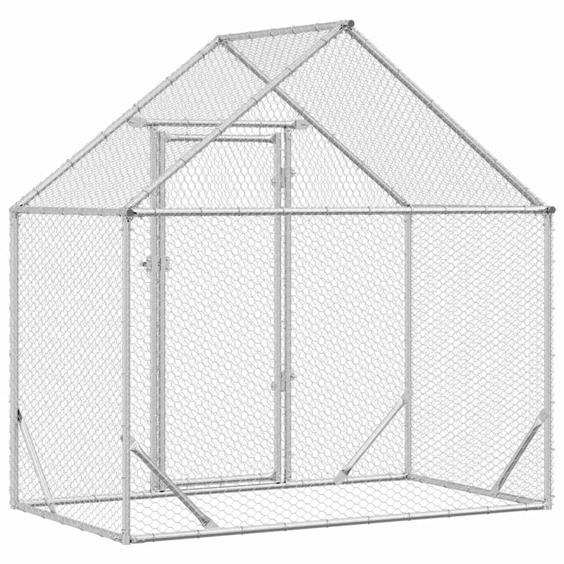 vidaXL Csirkeketrec Ezüst 170 x 100 x 177 cm Horganyzott acél