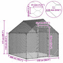 vidaXL Csirkeketrec Ezüst 200x170x177 cm Horganyzott acél