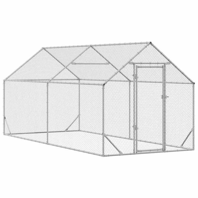 vidaXL Csirkeketrec Ezüst 400x170x177 cm Horganyzott acél