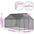 vidaXL Csirkeketrec Ezüst 400x170x177 cm Horganyzott acél