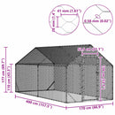 vidaXL Csirkeketrec Ezüst 400x170x177 cm Horganyzott acél