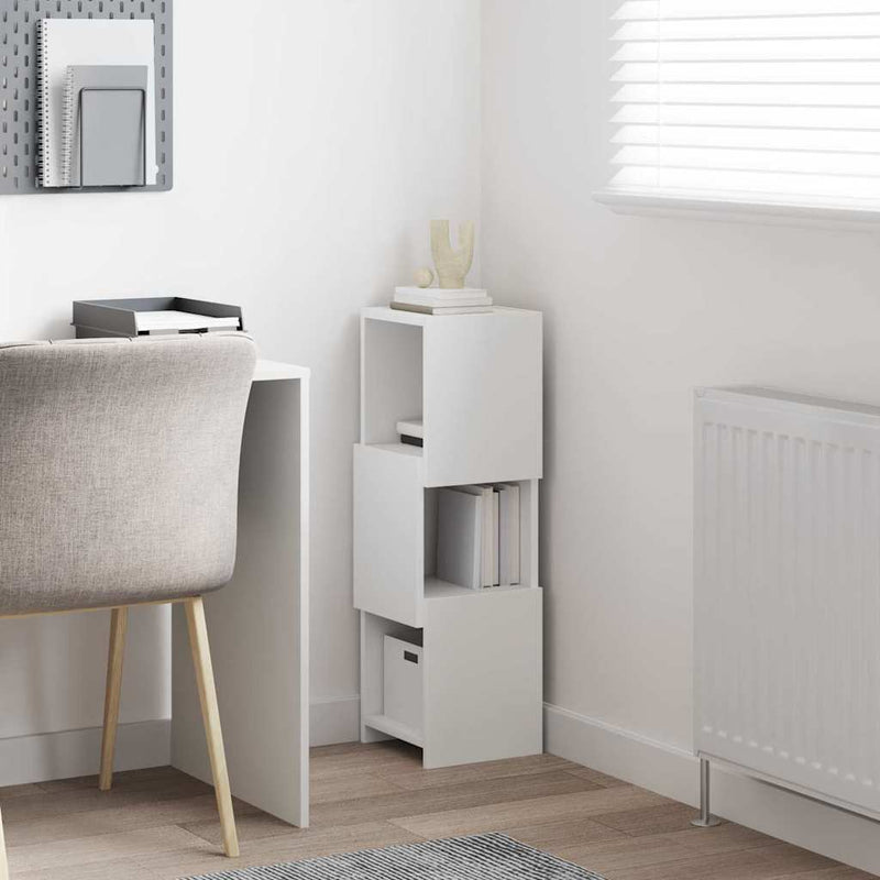 vidaXL Sarokszekrény Fehér 25,5x25x80cm Faanyag