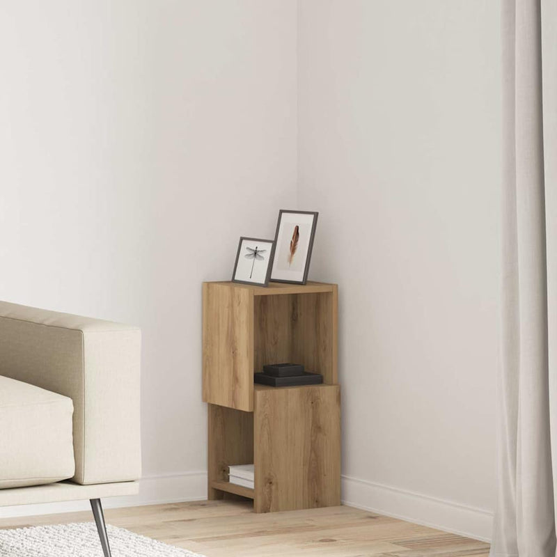 vidaXL Sarokszekrény Fehér 25,5x25x55cm Faanyag