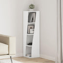 vidaXL Sarokszekrény Magas Fényű Fehér 27,5x27x102cm Faanyag