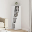 vidaXL Sarokszekrény Magas Fényű Fehér 32x32x102cm Faanyag