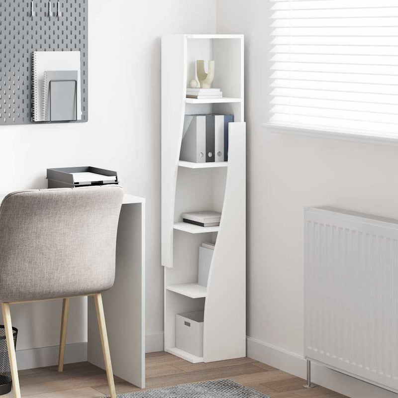 vidaXL Sarokszekrény Fehér 27,5x27x140cm Faanyag