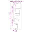 vidaXL Sarokszekrény Fehér 27,5x27x140cm Faanyag