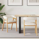 vidaXL Étkező Székek 2 pcs Természetes 54 x 57 x 73 cm Tömör Gumi Fa