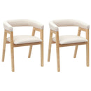 vidaXL Étkező Székek 2 pcs Természetes 54 x 57 x 73 cm Tömör Gumi Fa