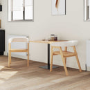 vidaXL Étkező Székek 2 pcs Természetes 54 x 57 x 73 cm Tömör Gumi Fa