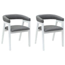 vidaXL Étkező Székek 2 pcs Fehér 54 x 57 x 73 cm Tömör Gumi Fa