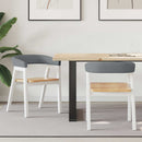 vidaXL Étkező Székek 2 pcs Fehér 54 x 57 x 73 cm Tömör Gumi Fa