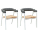 vidaXL Étkező Székek 2 pcs Fehér 54 x 57 x 73 cm Tömör Gumi Fa